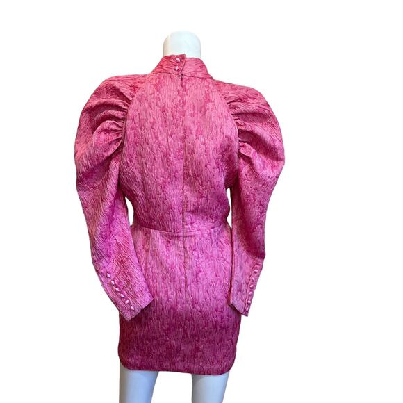 Rotate by Birger Christensen Style 1 Pink Carnation Puff Sleeve Mini Dress 36=4 - Picture 3 of 13